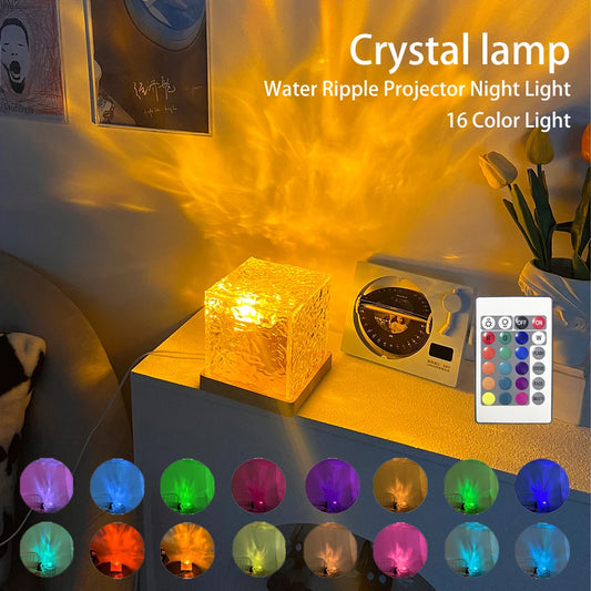 RGB Rotating Fire Pattern Nightstand Lamp