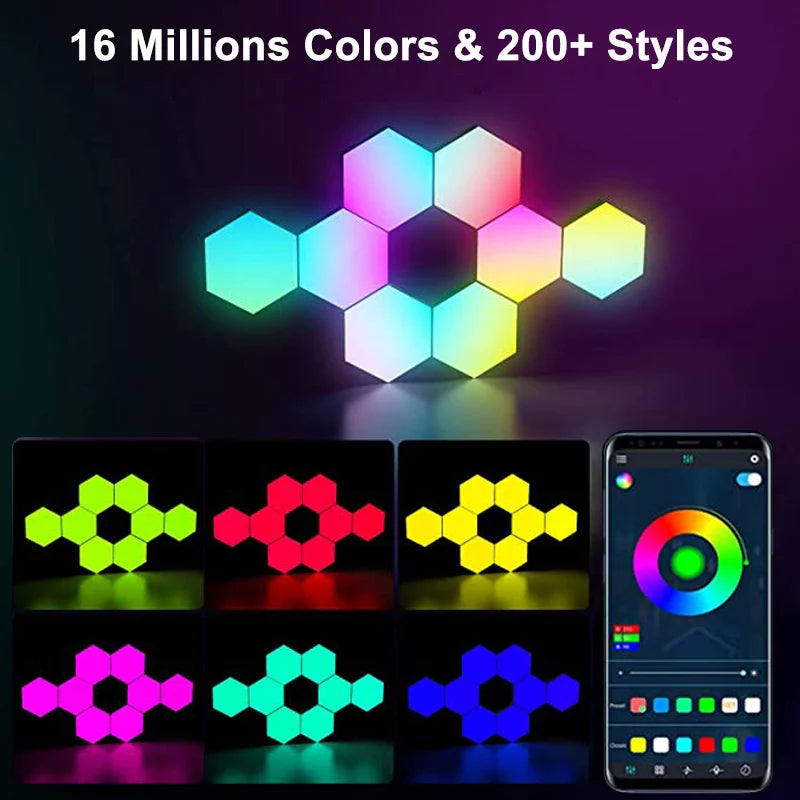 RGB LED Hexagon Indoor Wall Light