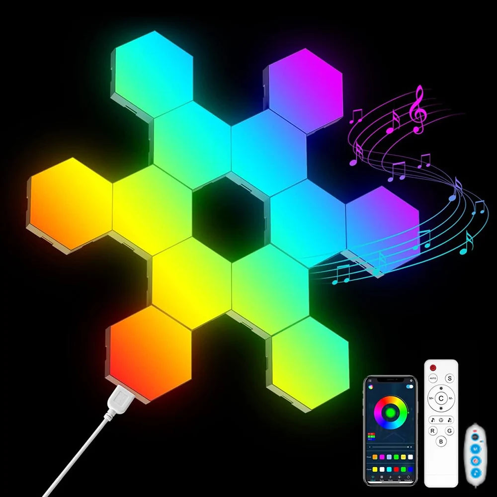 RGB LED Hexagon Indoor Wall Light