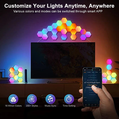 RGB LED Hexagon Indoor Wall Light